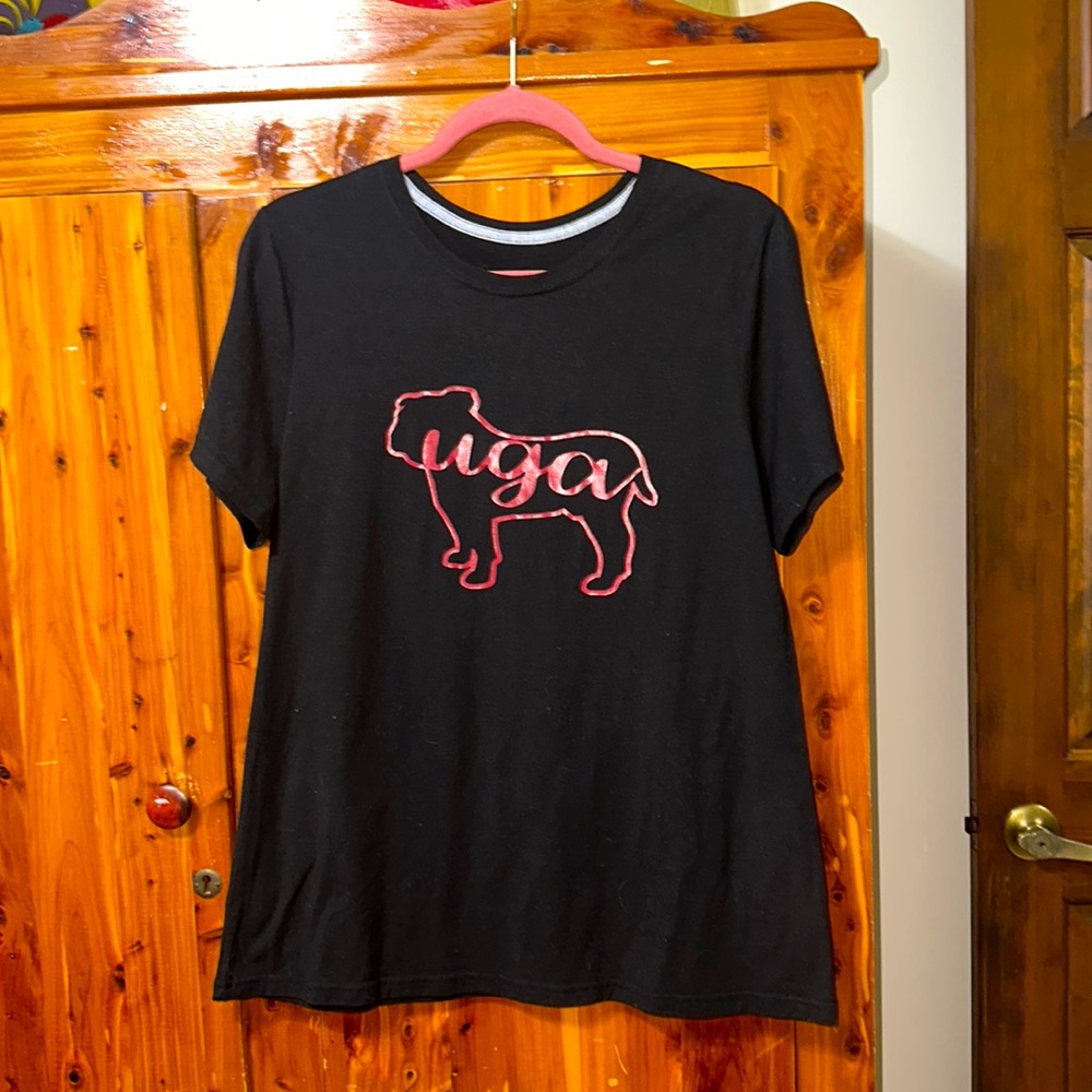 UGA Bulldog Black T-shirt Size Large